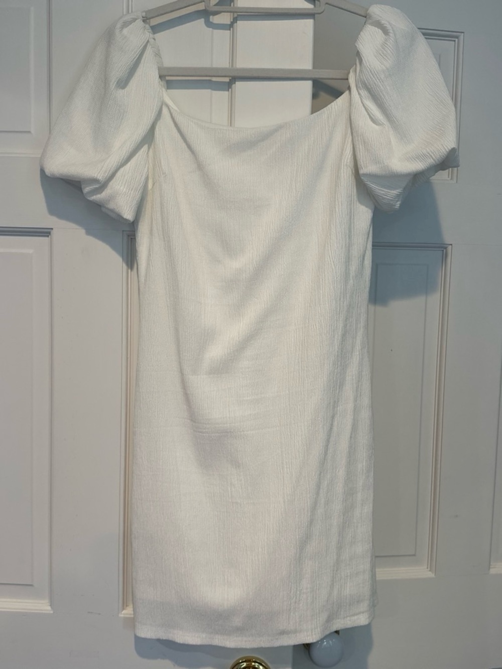 Apricot Lane White Puff-Sleeve Mini Dress